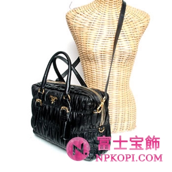 プラダ（PRADA）NAPPA GAUFRE　レディース2wayハンドバッグ　ブラック　BL0733-QRD-002 